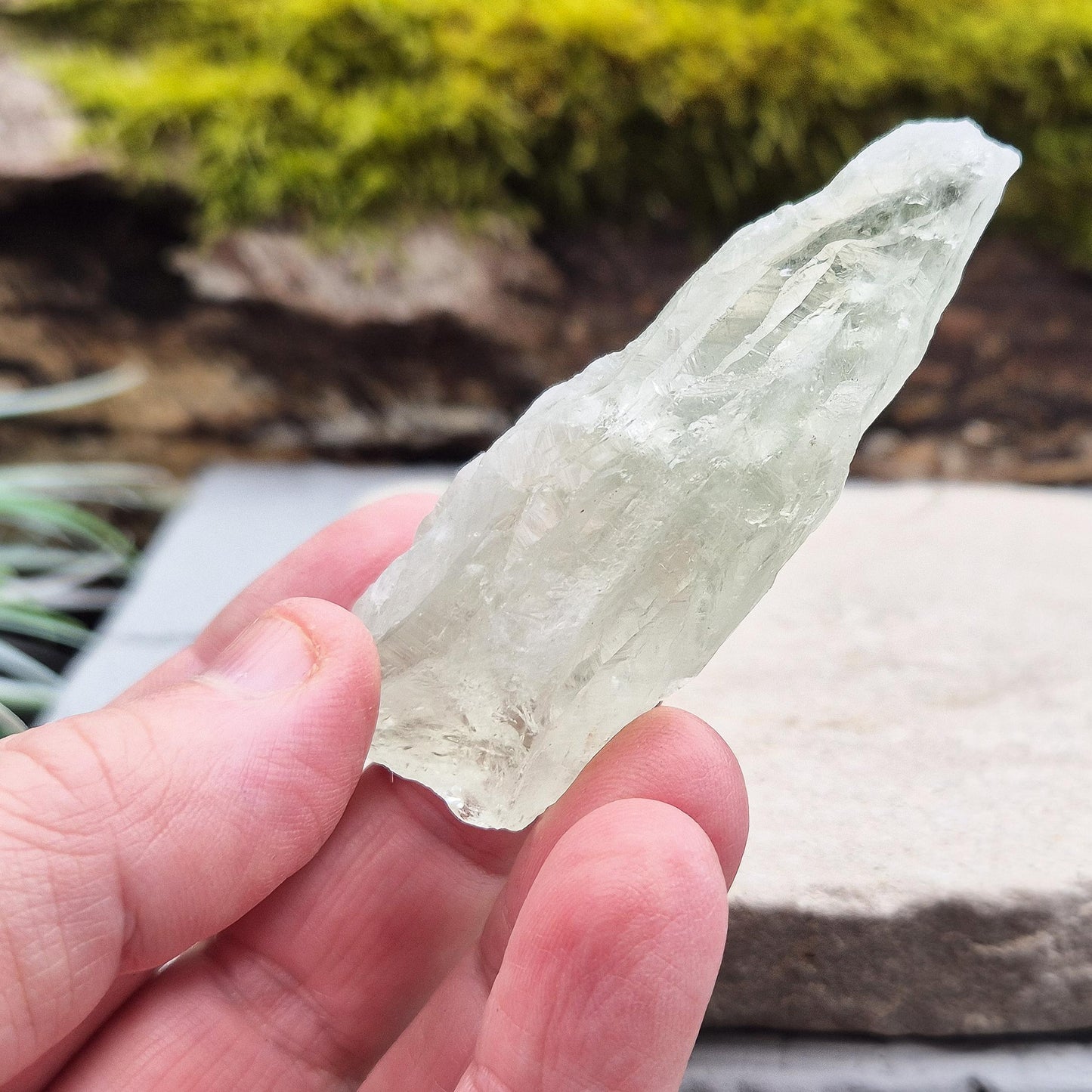 Natural Prasiolite, Green Quartz Crystal from Brazil