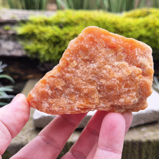 Orange Calcite Crystal, Natural Piece, Vibrant Colouring