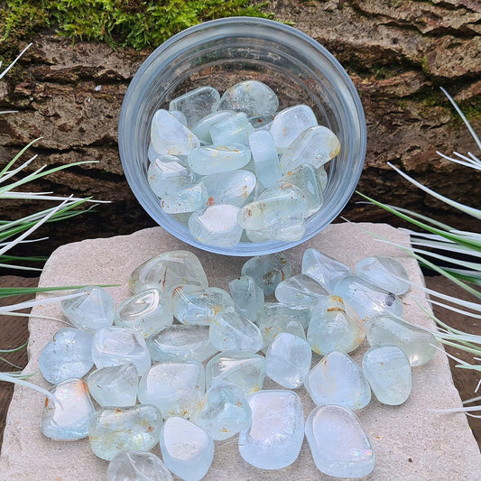 Blue Topaz Crystal Tumble stone, Pocket Gemstone, A grade