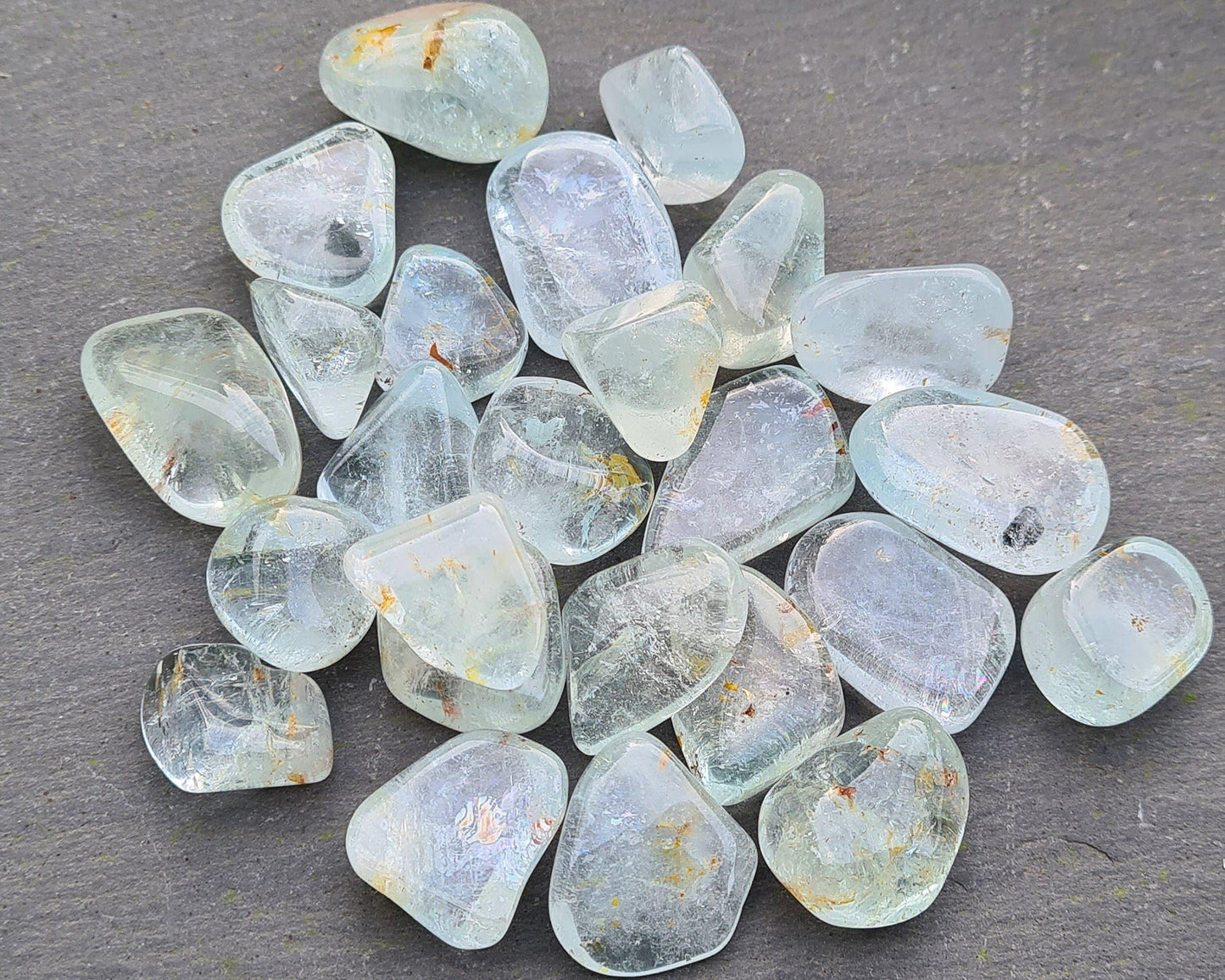 Blue Topaz Crystal Tumble stone, Pocket Gemstone, A grade