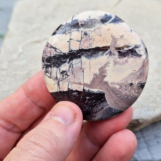 Porcelain Jasper Crystal Palm Stone | Grounding Stone Supports Balance & Creativity