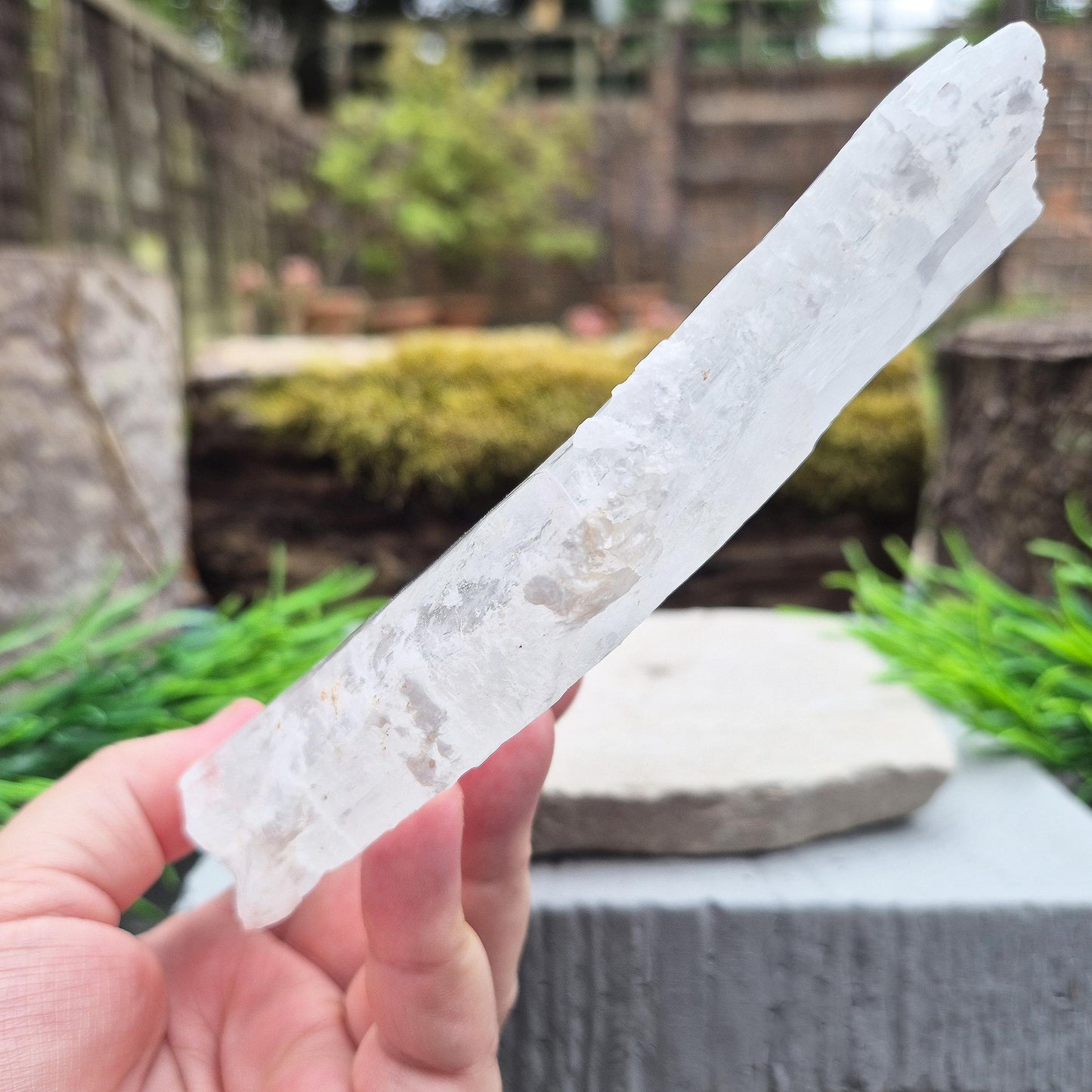Selenite Window - Utah Ice – Glitter Mountain | Natural Crystal | A clear acrylic stand included