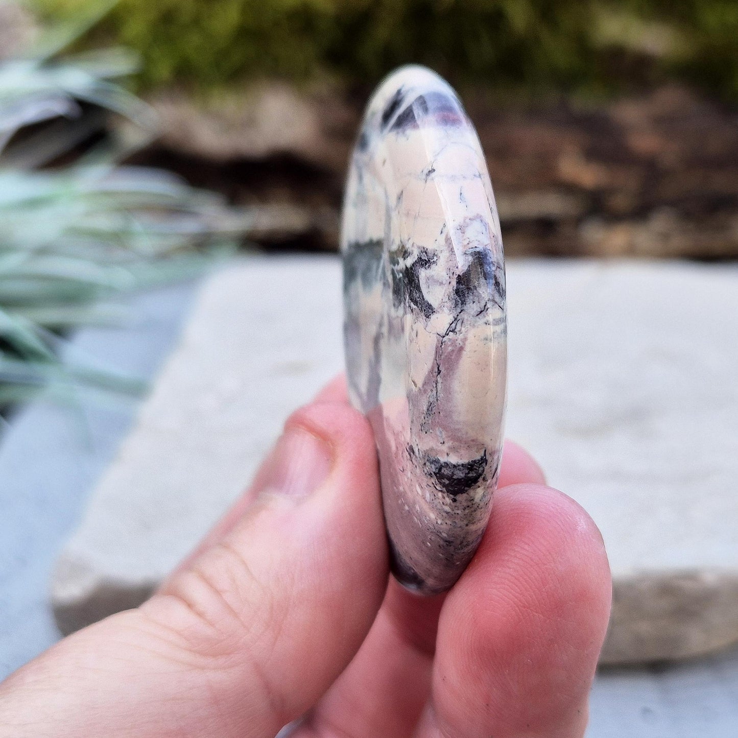 Porcelain Jasper Crystal Palm Stone