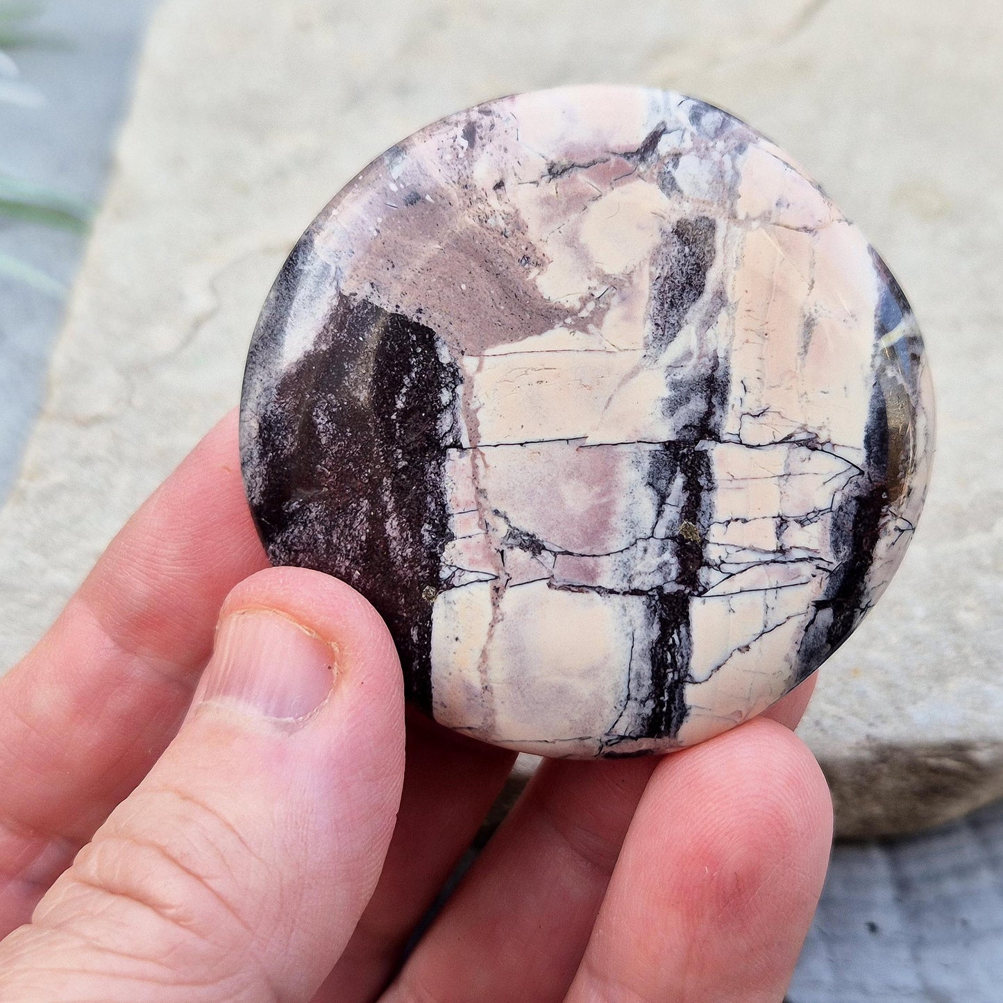 Porcelain Jasper Crystal Palm Stone | Grounding Stone Supports Balance & Creativity