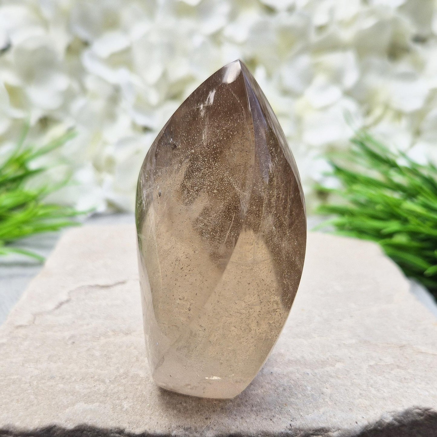 Smoky Quartz Crystal Flame, Display Crystal For Home