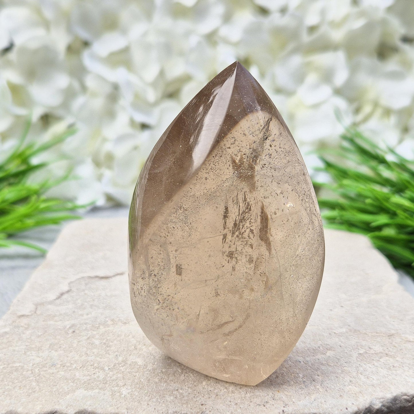 Smoky Quartz Crystal Flame, Display Crystal For Home