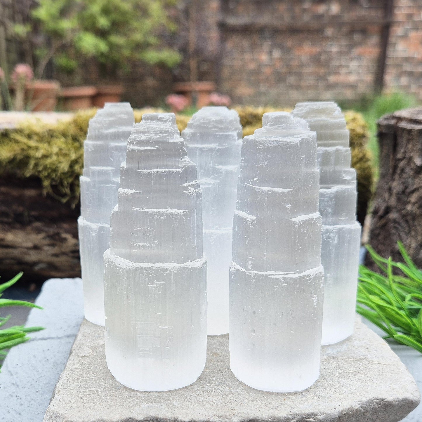 Selenite crystal tower for energy cleansing, clarity, and calm. A striking, high-vibe piece to purify spaces and raise your spiritual frequency.