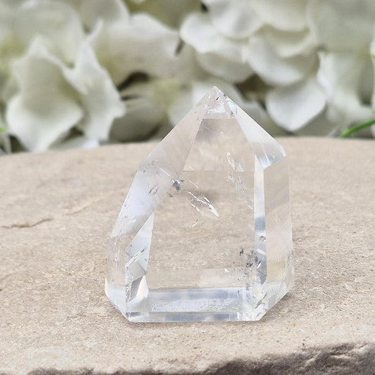Clear Quartz Polished Point from Brazil – Amplifies energy, enhances clarity, perfect for Feng Shui, healing, meditation & high-vibe crystal displays.