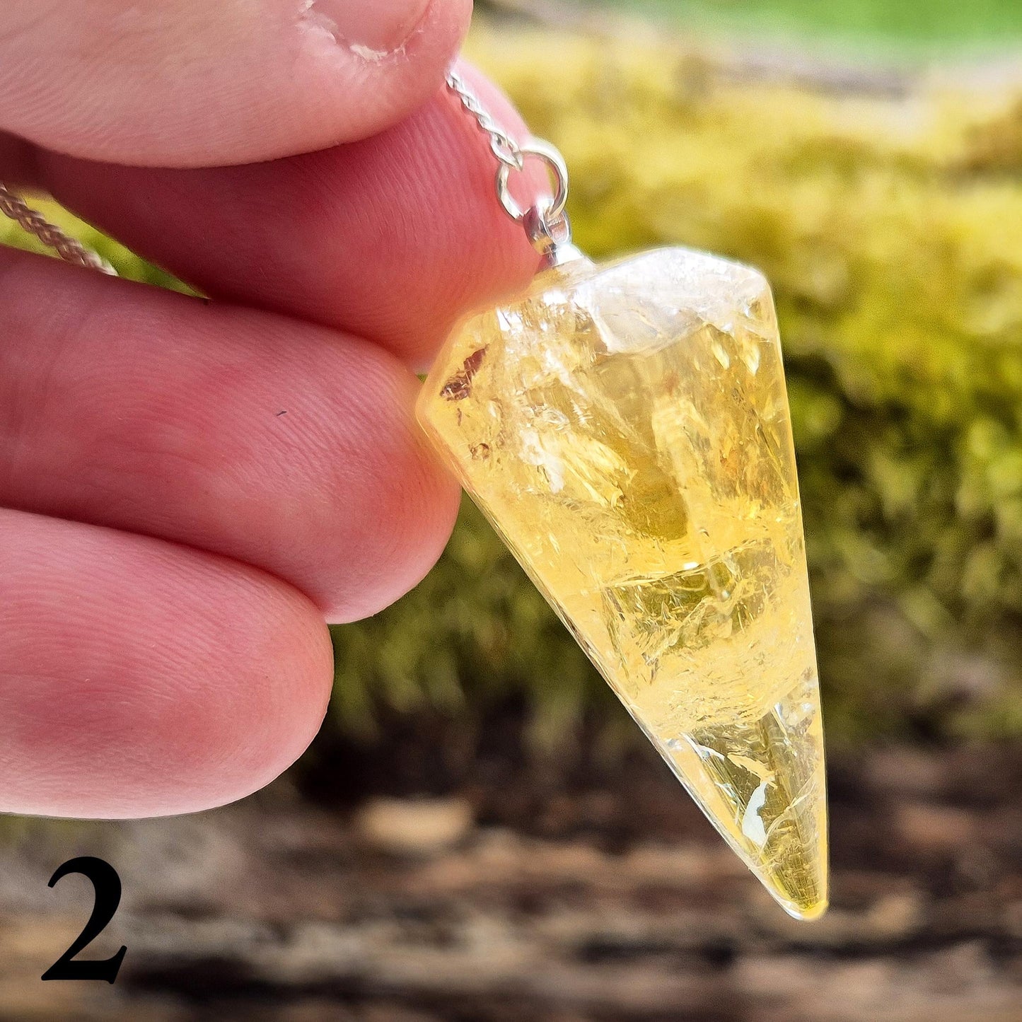 Citrine Crystal Pendulum-Energy Work, Intuition and Dowsing Tool