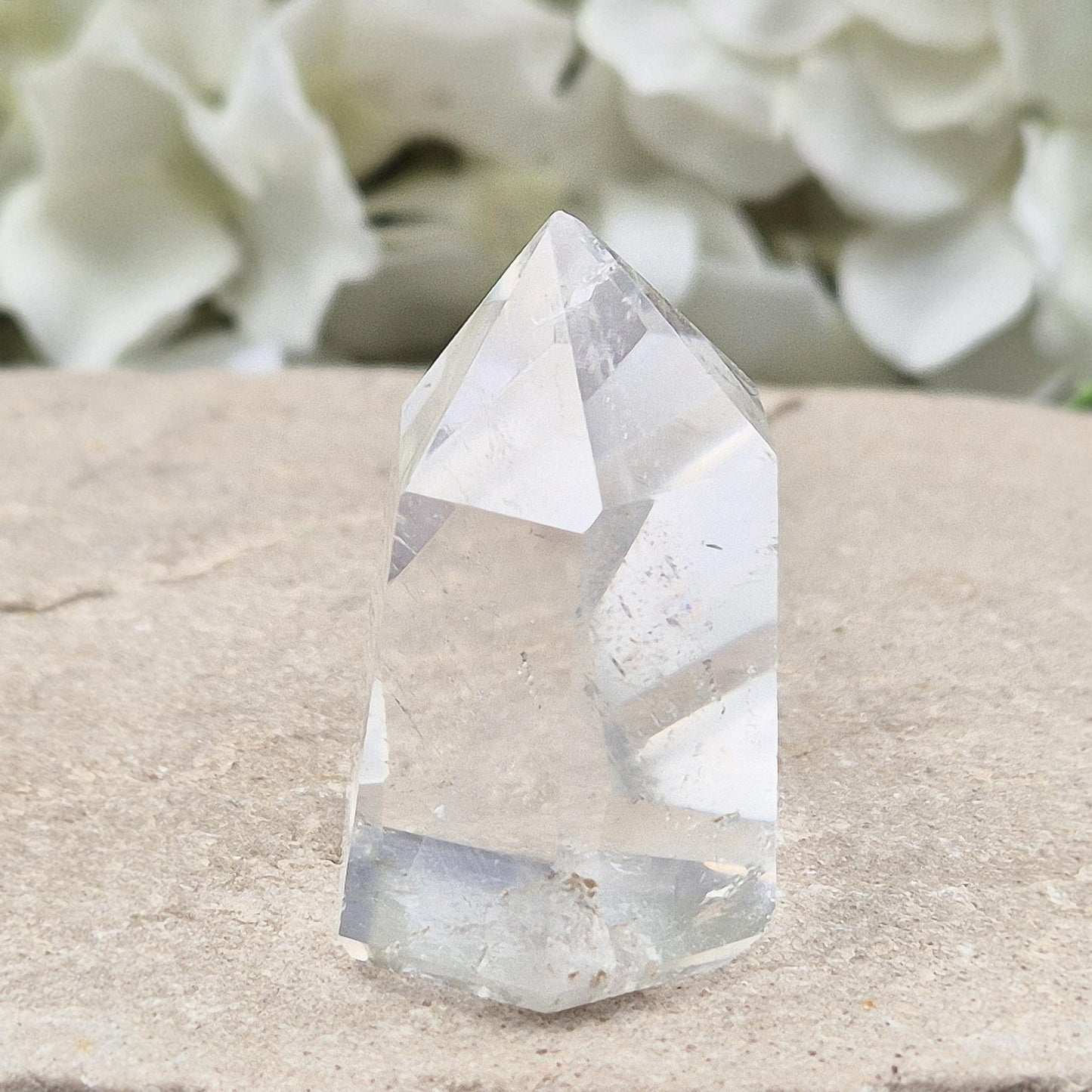 Clear Quartz Polished Point from Brazil – Amplifies energy, enhances clarity, perfect for Feng Shui, healing, meditation & high-vibe crystal displays.