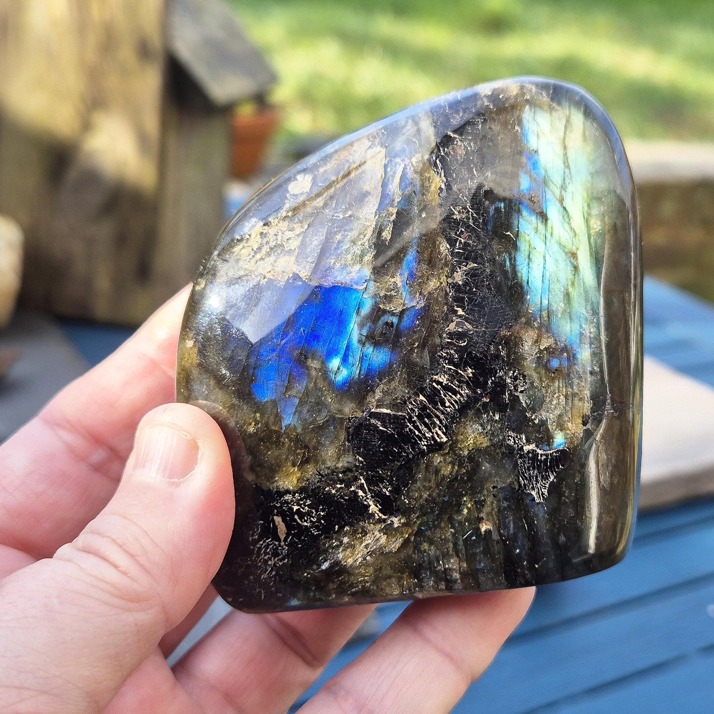 Labradorite Free Form, Self Standing Crystal | Spiritual Home Decor | Flashy Labradorite