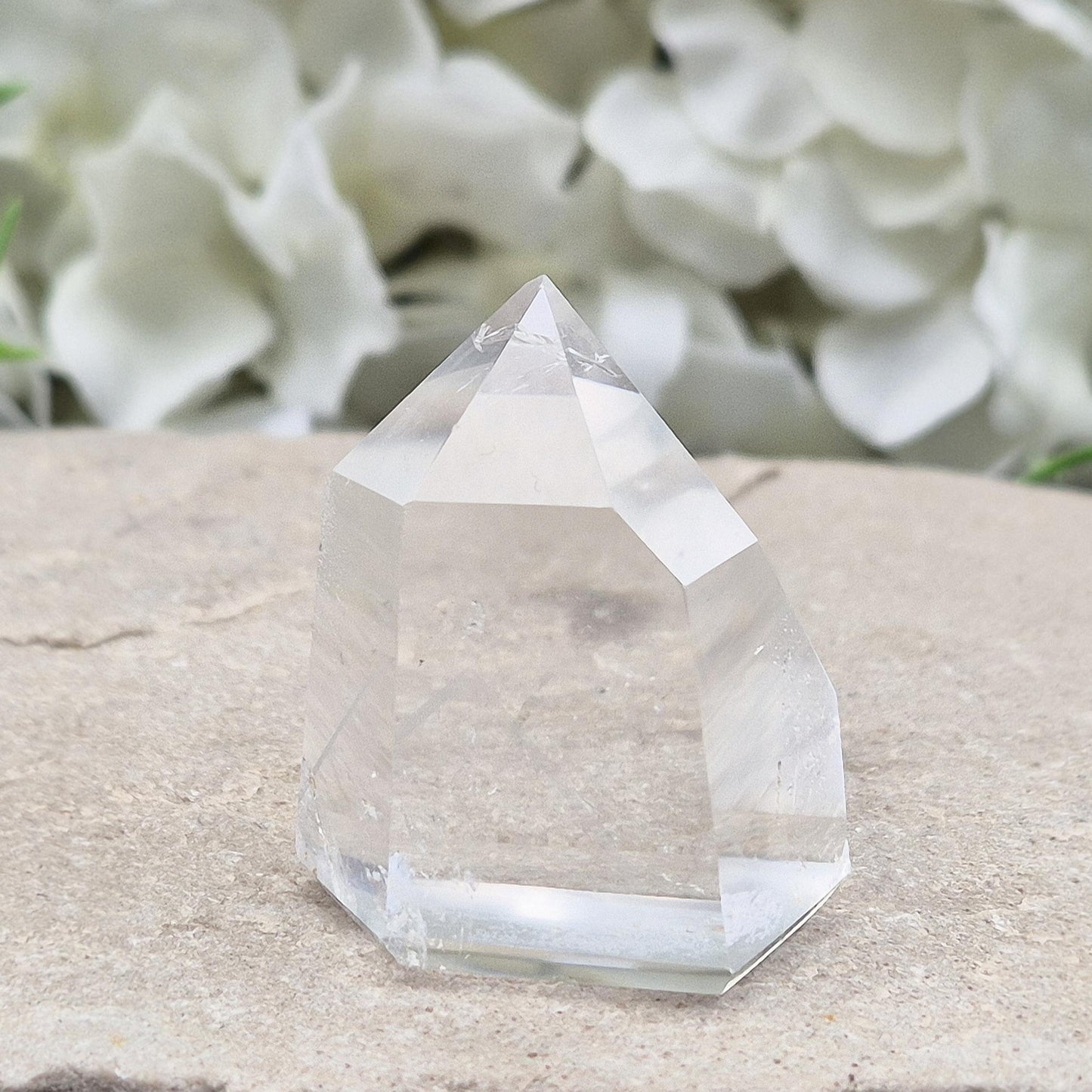 Clear Quartz Polished Point from Brazil – Amplifies energy, enhances clarity, perfect for Feng Shui, healing, meditation & high-vibe crystal displays.