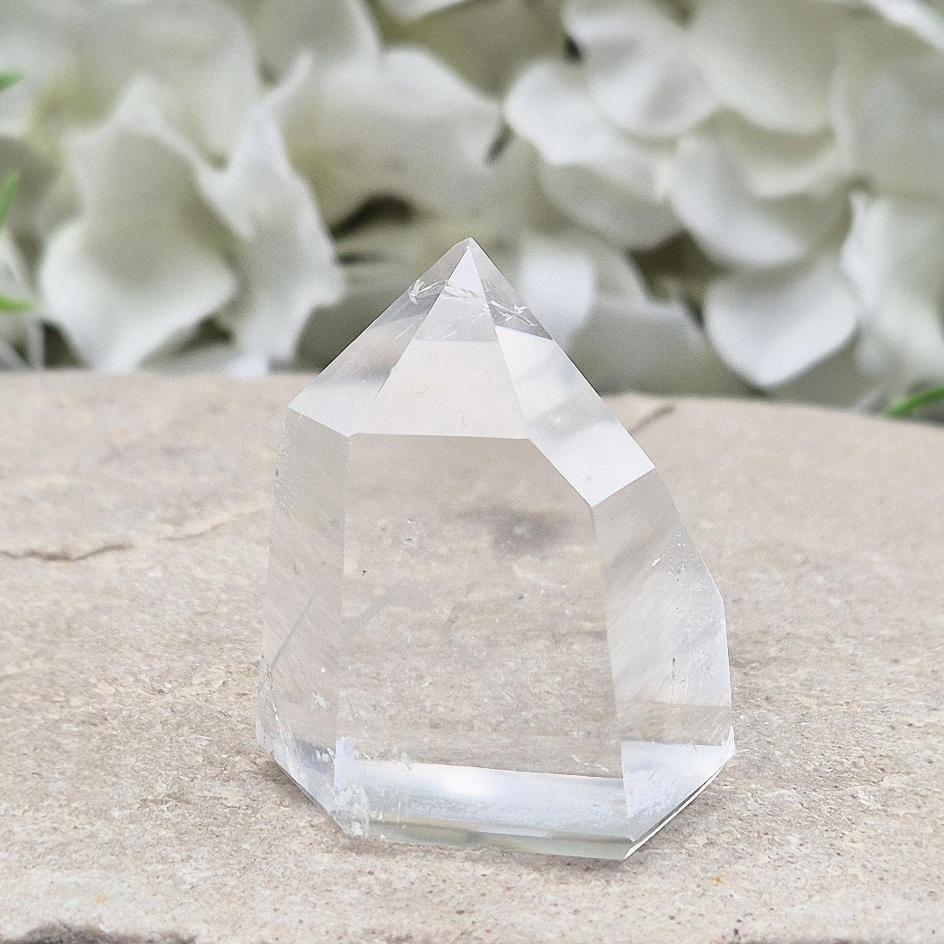 Clear Quartz Polished Point from Brazil – Amplifies energy, enhances clarity, perfect for Feng Shui, healing, meditation & high-vibe crystal displays.