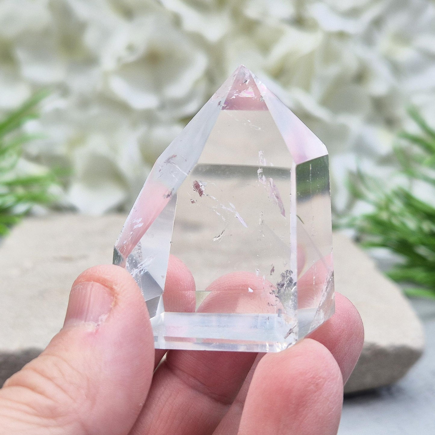 Clear Quartz Polished Point from Brazil – Amplifies energy, enhances clarity, perfect for Feng Shui, healing, meditation & high-vibe crystal displays.