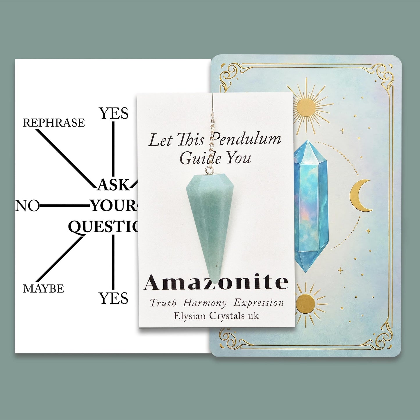 Amazonite Crystal Pendulum - Intuition Tool for Guidance & Decision-Making