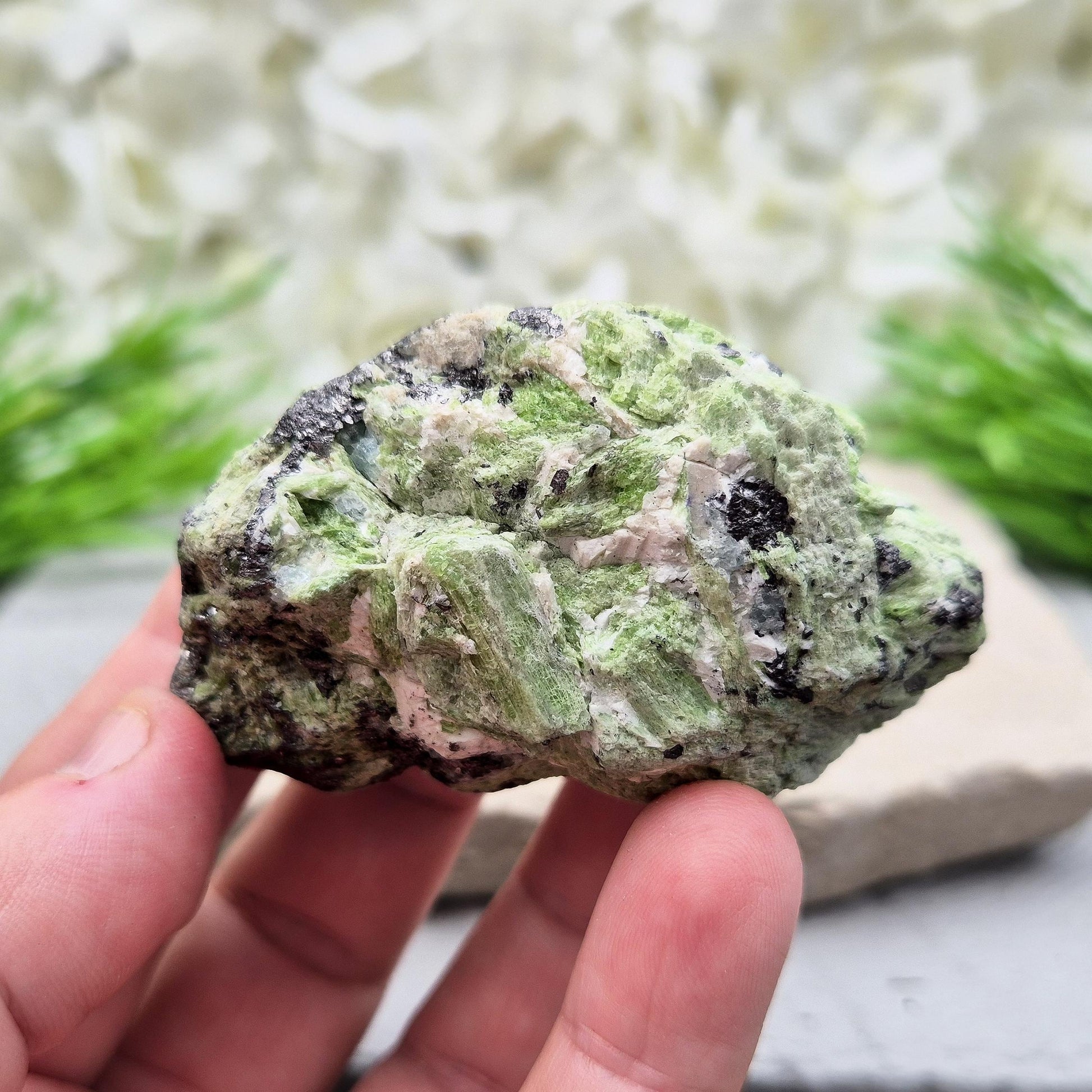 Rare Natural Green Tremolite Crystal, Merelani Tanzania — supports emotional clarity, healing from grief, and connects you to inner strength and heart energy.