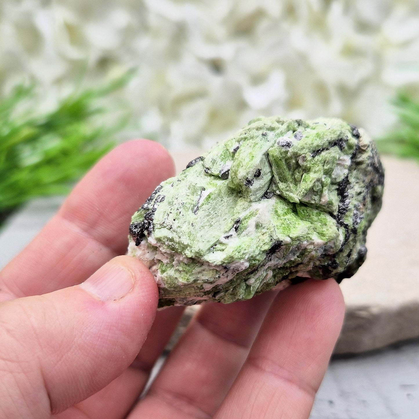 Rare Natural Green Tremolite Crystal, Merelani Tanzania — supports emotional clarity, healing from grief, and connects you to inner strength and heart energy.
