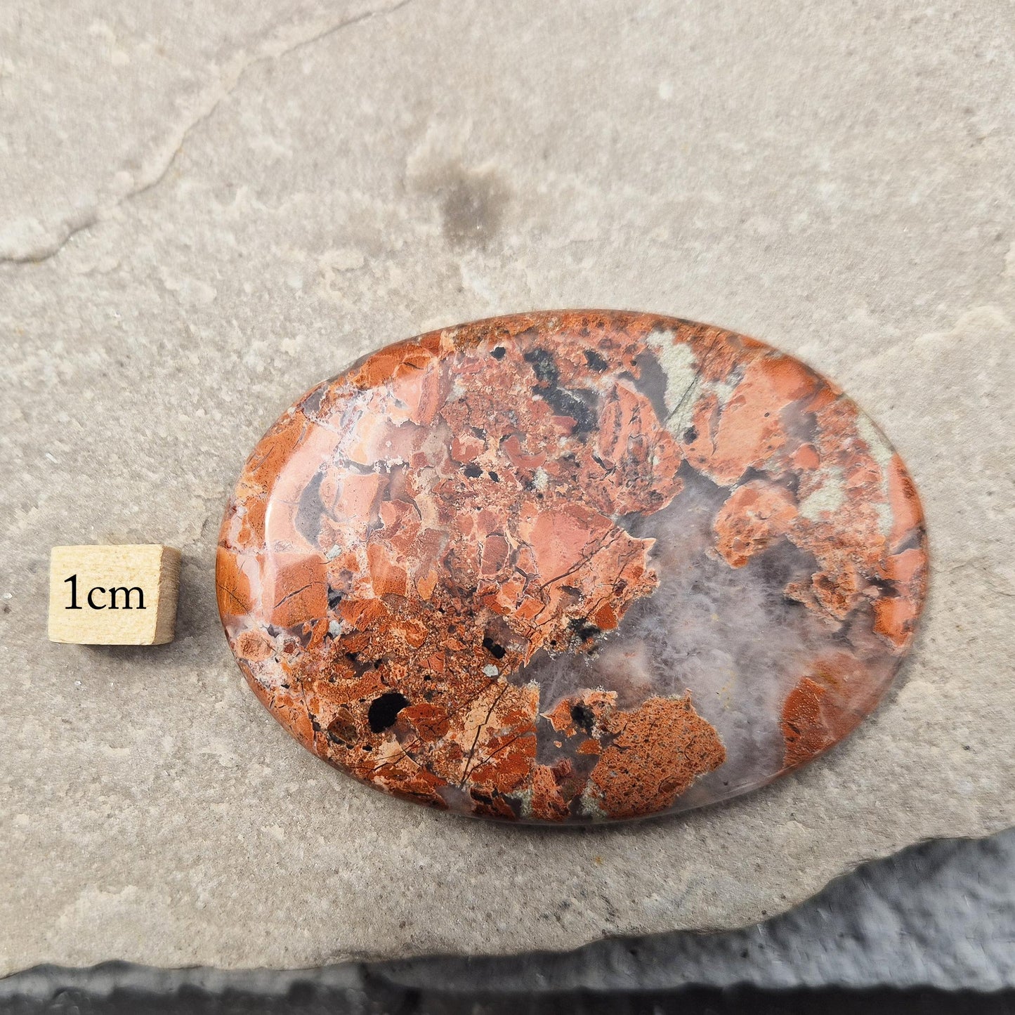 Poppy Jasper Palm Stone, Polished Flat Stone | Supports Getting Things Done | Spiritual Gemstone