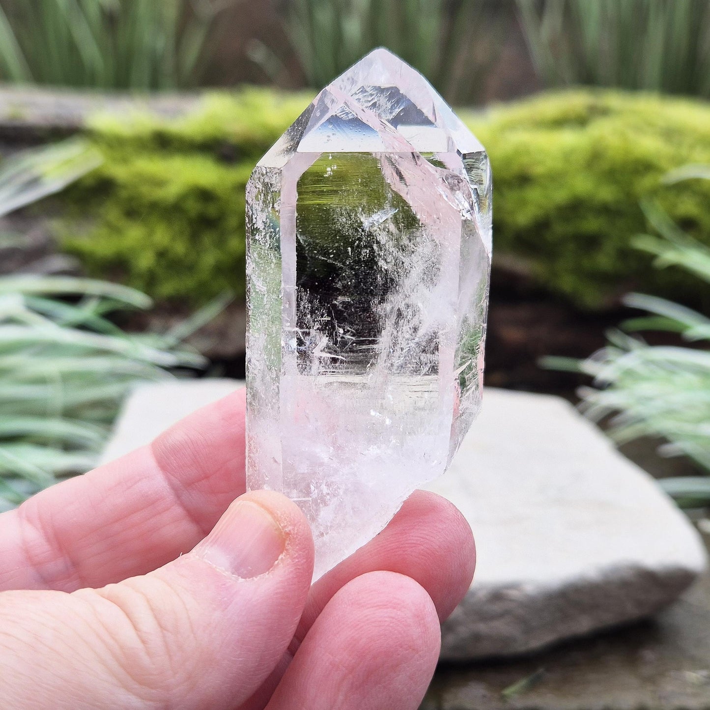Quartz Crystal Point with Light-Reflecting Inclusion