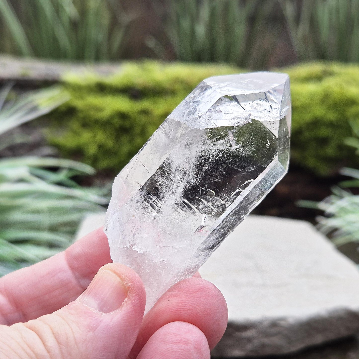 Quartz Crystal Point with Light-Reflecting Inclusion