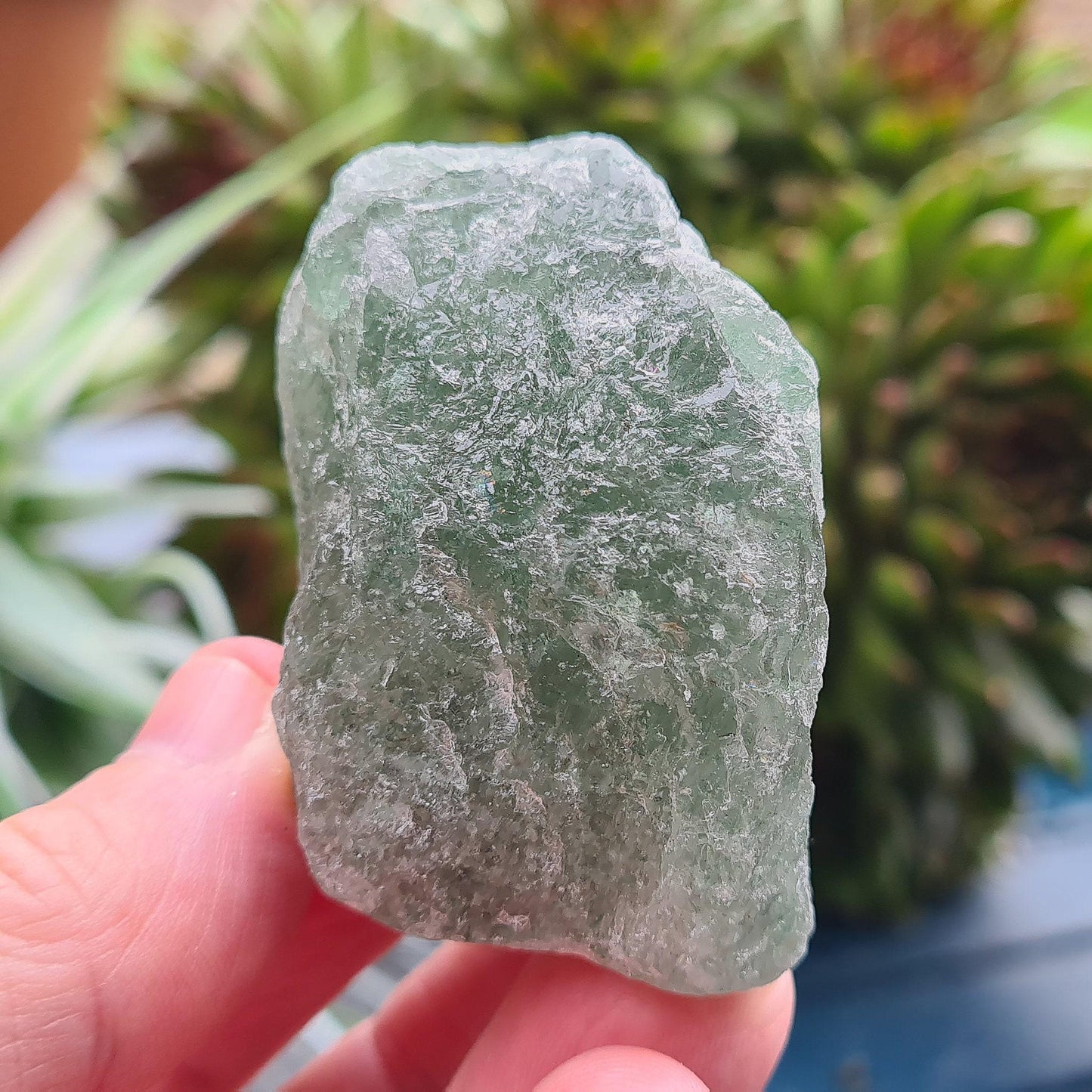 Rare Green Tanzurine Crystal, from Tanzania. A blend of Quartz and Fuchsite energies, promoting self-love, uniqueness, and connection to heart chakra. 