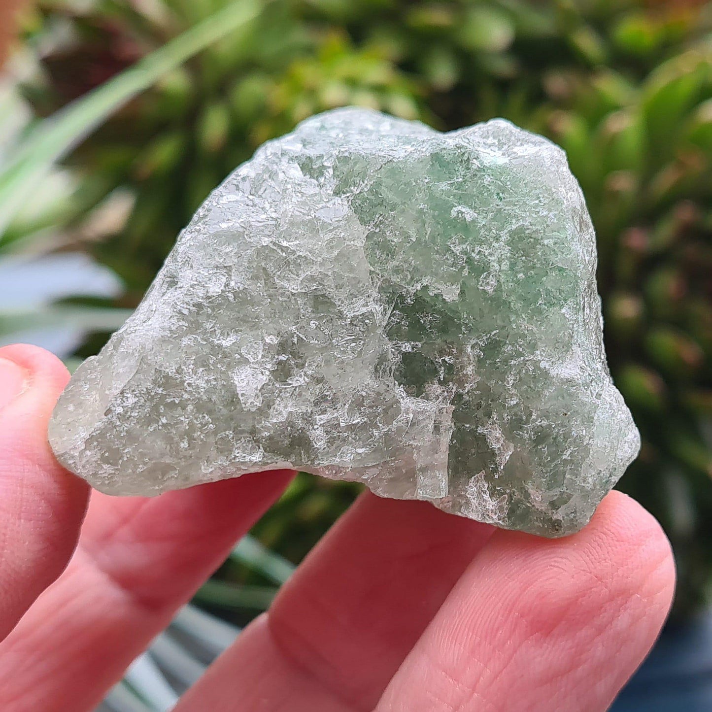 Rare Green Tanzurine Crystal, from Tanzania. A blend of Quartz and Fuchsite energies, promoting self-love, uniqueness, and connection to heart chakra. 