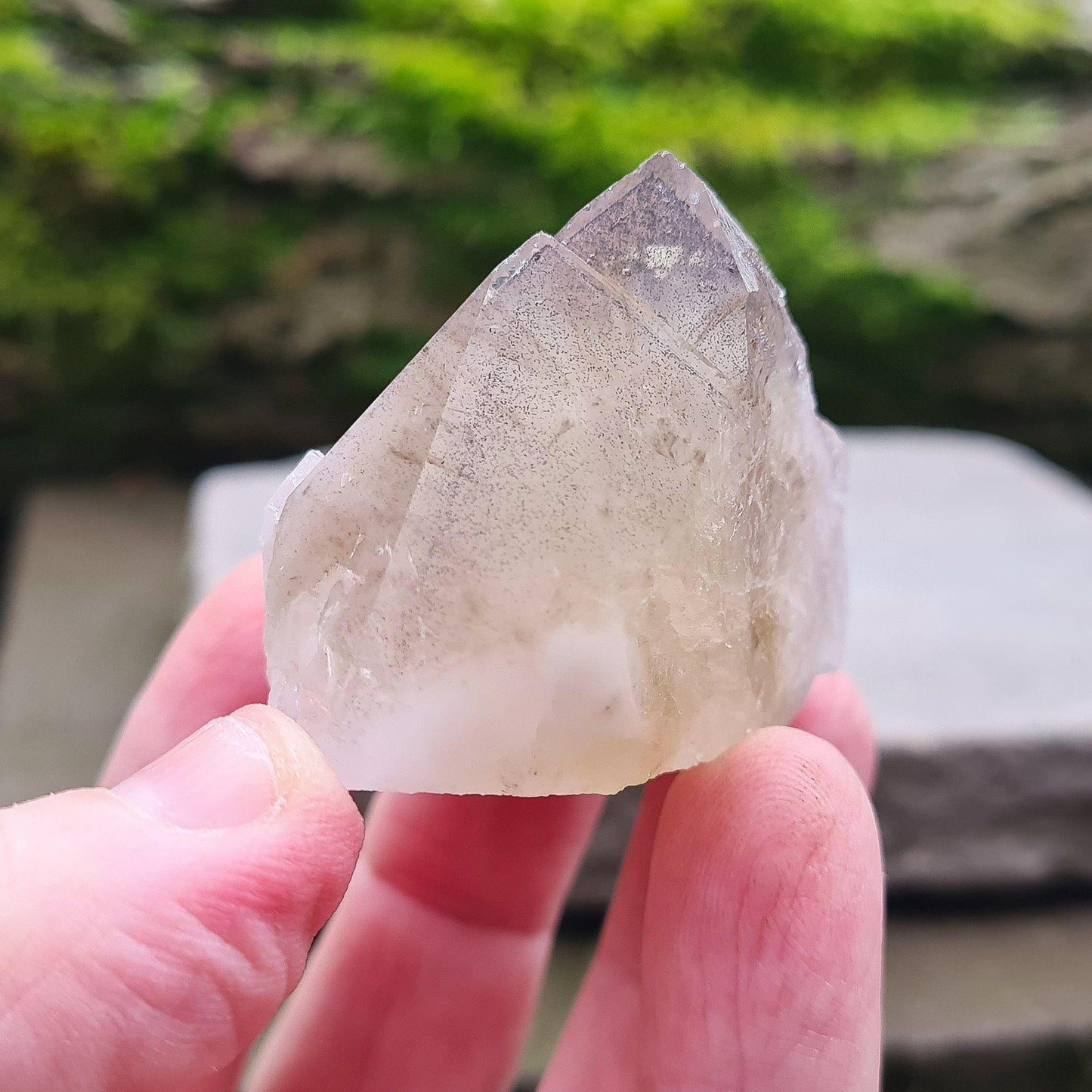 Ametrine with Hematite Crystal Point, Double Polished Tip