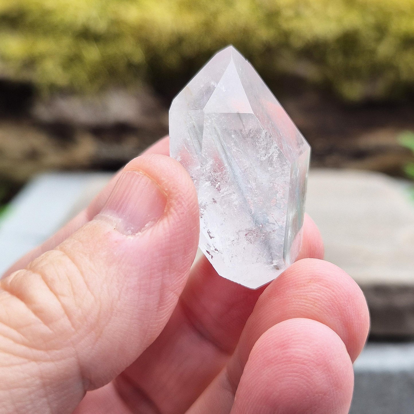 Blue Indicolite Quartz Crystal, Rare Blue Tourmaline in Quartz Gemstone
