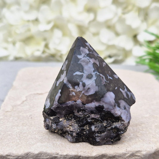 Indigo Gabbro Point (Mystic Merlinite) from Madagascar | Intuition & Emotional Strength