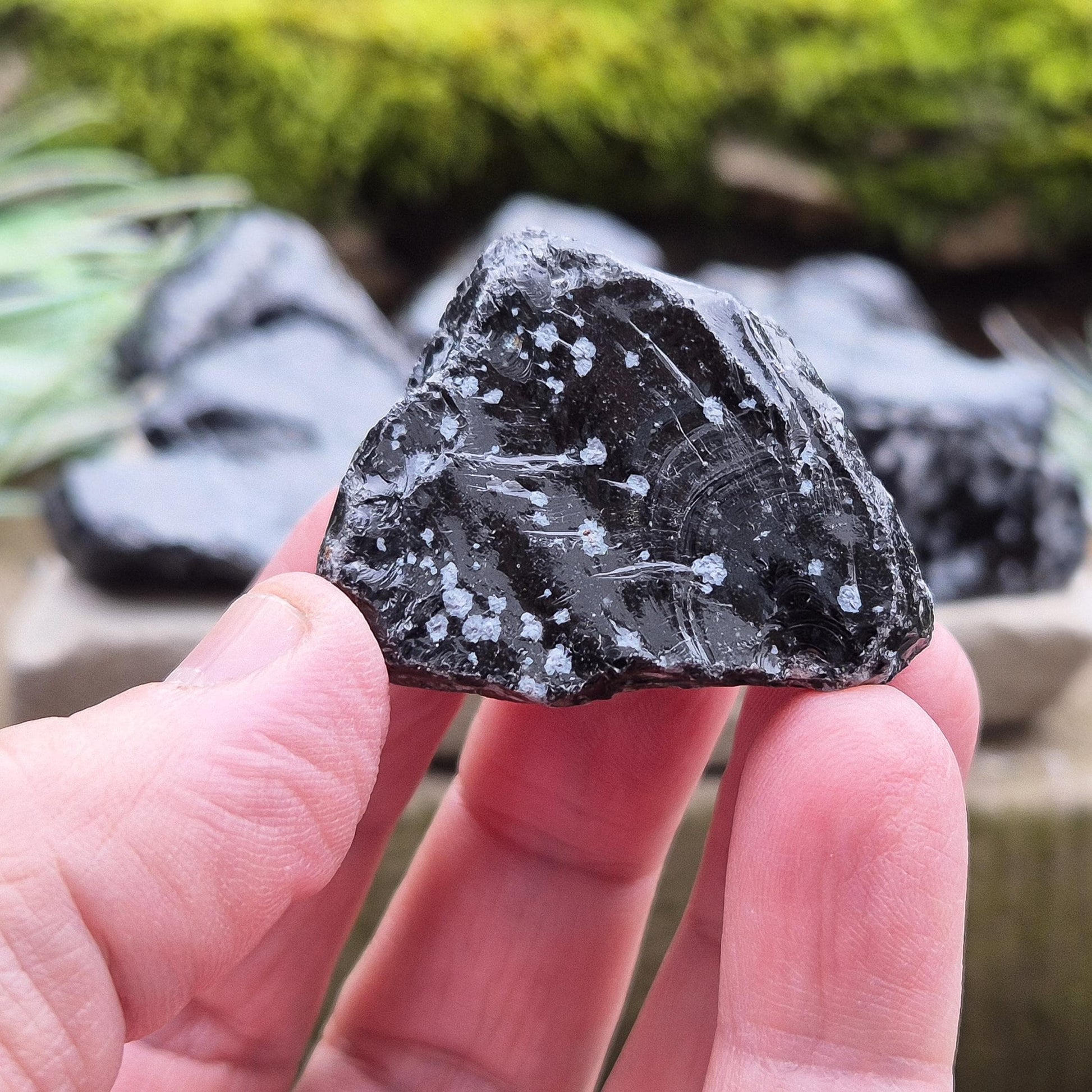 Snowflake Obsidian offers grounding, balance, and calm reflection. A supportive stone for breaking old patterns and staying centred during stressful moments.