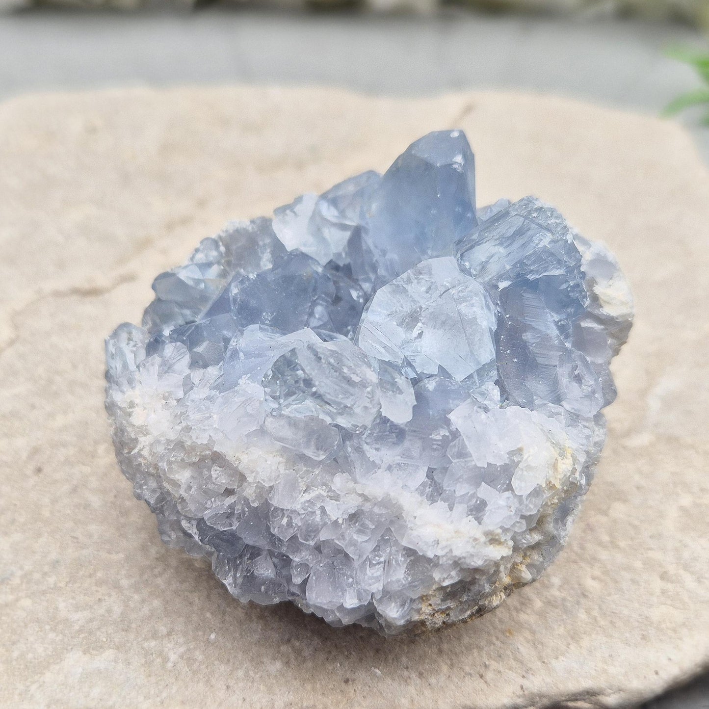 Celestite Crystal Cluster, Natural Blue Celestine Gemstone