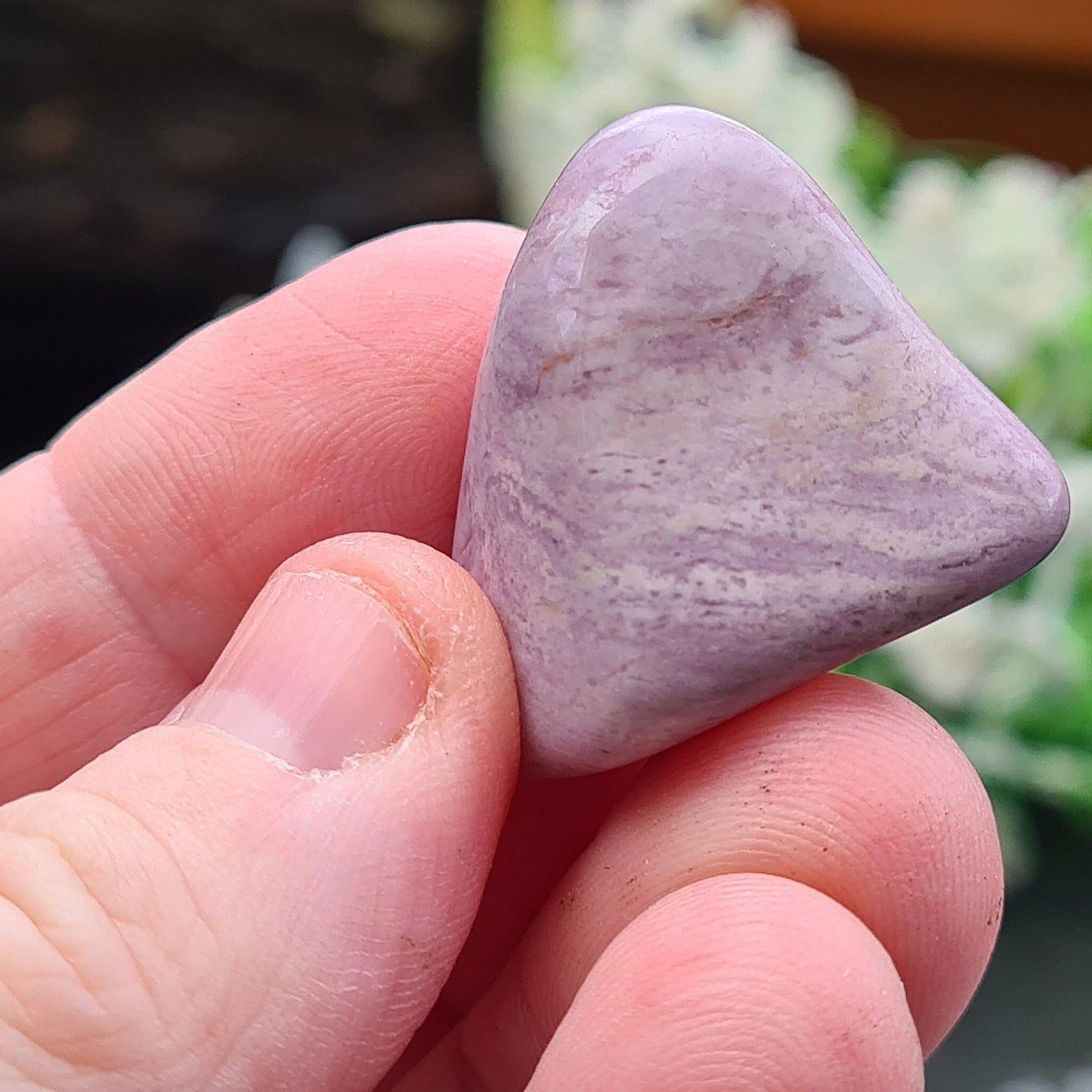 Purple Jade Crystal Tumble Stone, Lavender Jade
