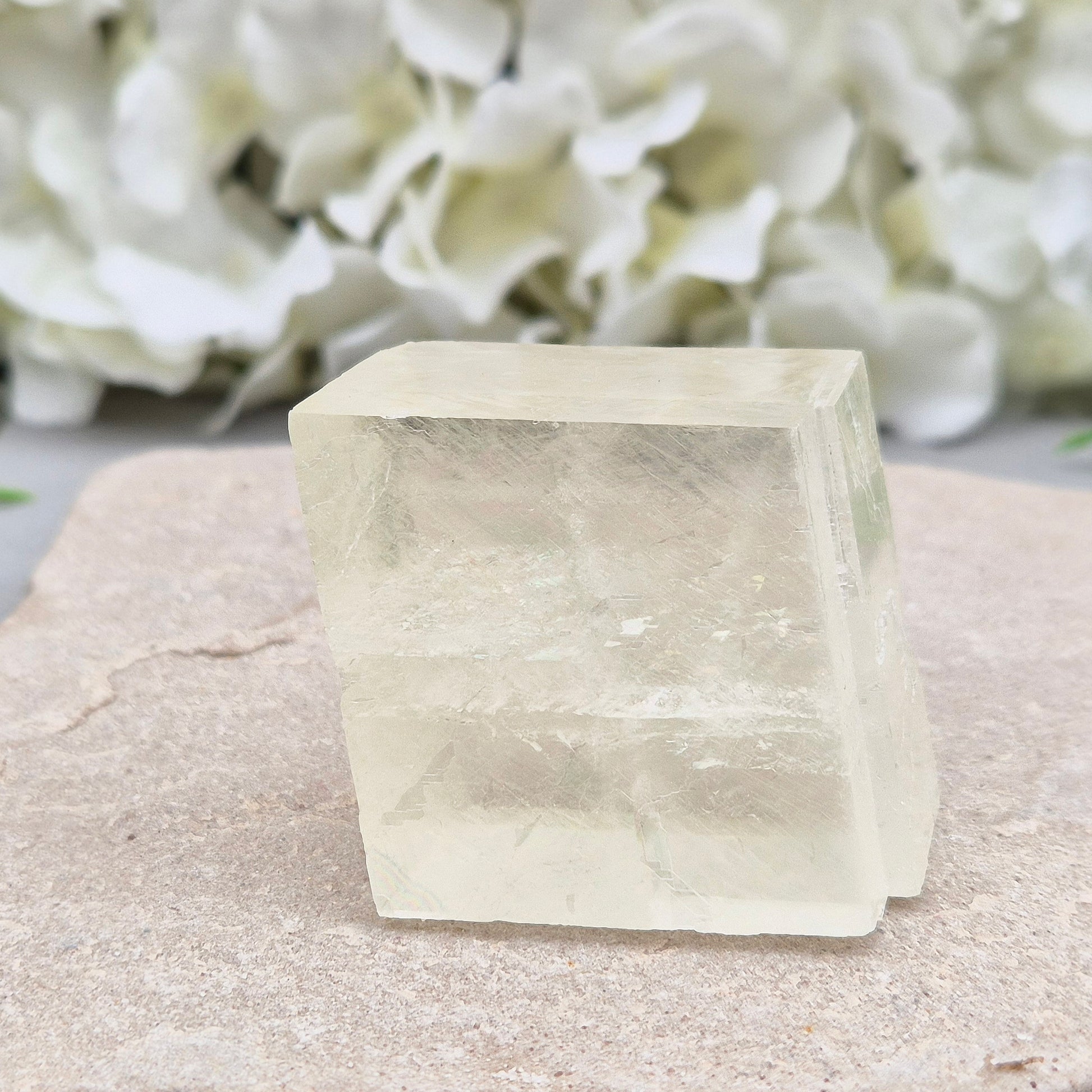 Optical Calcite crystal – uplifting energy for focus, self-belief, and letting go of the past. A unique stone to inspire clarity and growth. 