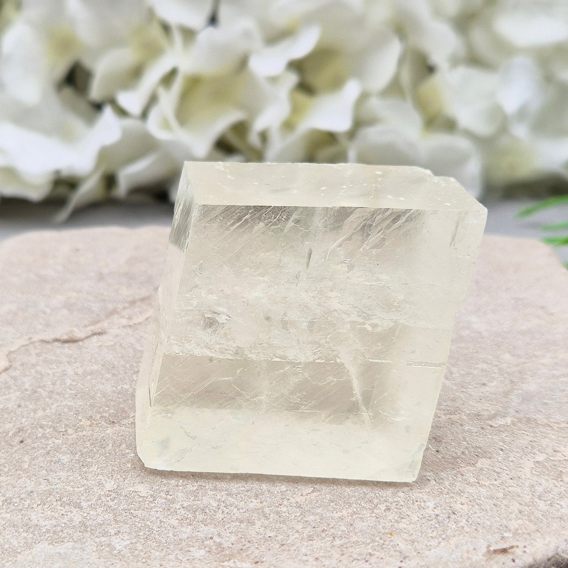 Optical Calcite crystal – uplifting energy for focus, self-belief, and letting go of the past. A unique stone to inspire clarity and growth. 