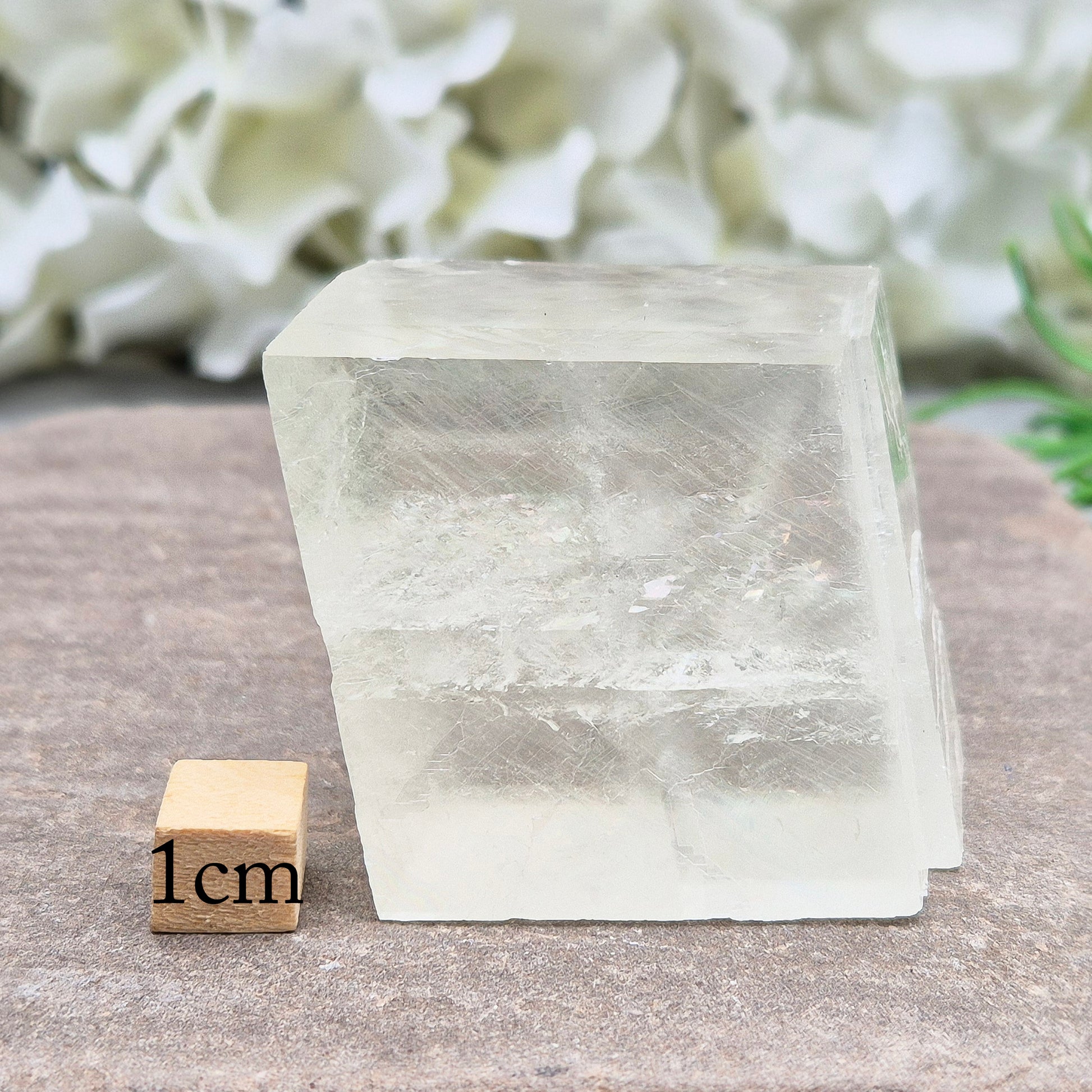 Optical Calcite crystal – uplifting energy for focus, self-belief, and letting go of the past. A unique stone to inspire clarity and growth. 