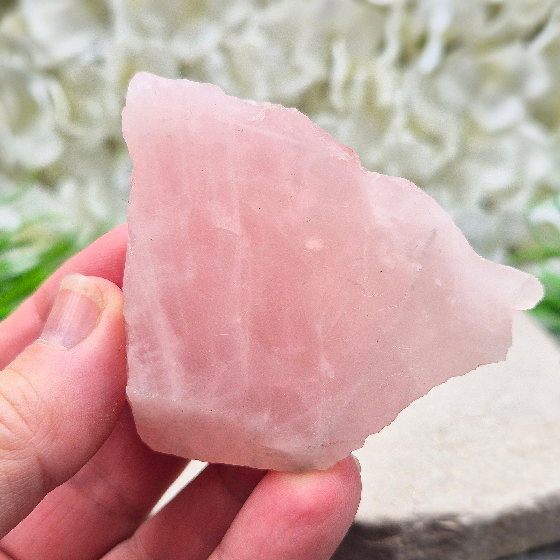 Rose Quartz display platform from South Africa — combines gentle, loving energy with a practical flat surface for crystals, jewellery, or décor.