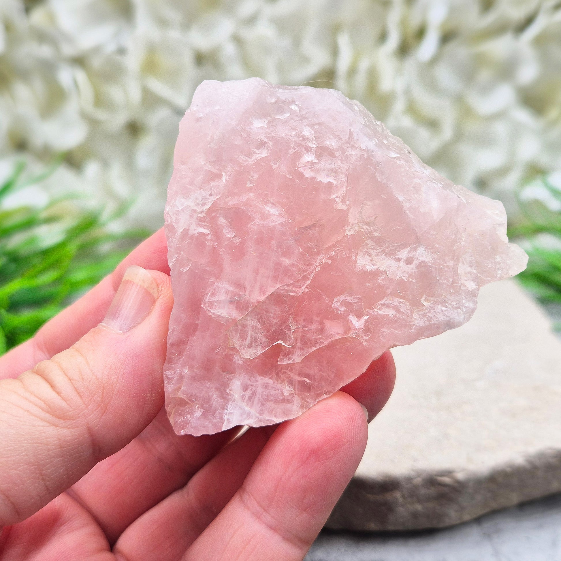 Rose Quartz display platform from South Africa — combines gentle, loving energy with a practical flat surface for crystals, jewellery, or décor.