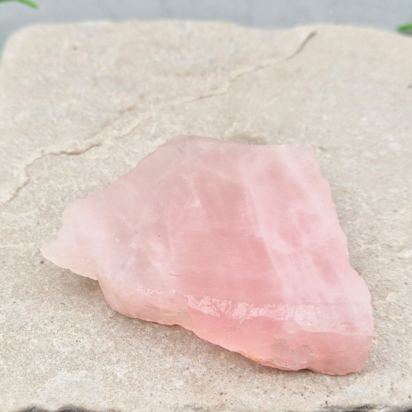 Rose Quartz display platform from South Africa — combines gentle, loving energy with a practical flat surface for crystals, jewellery, or décor.