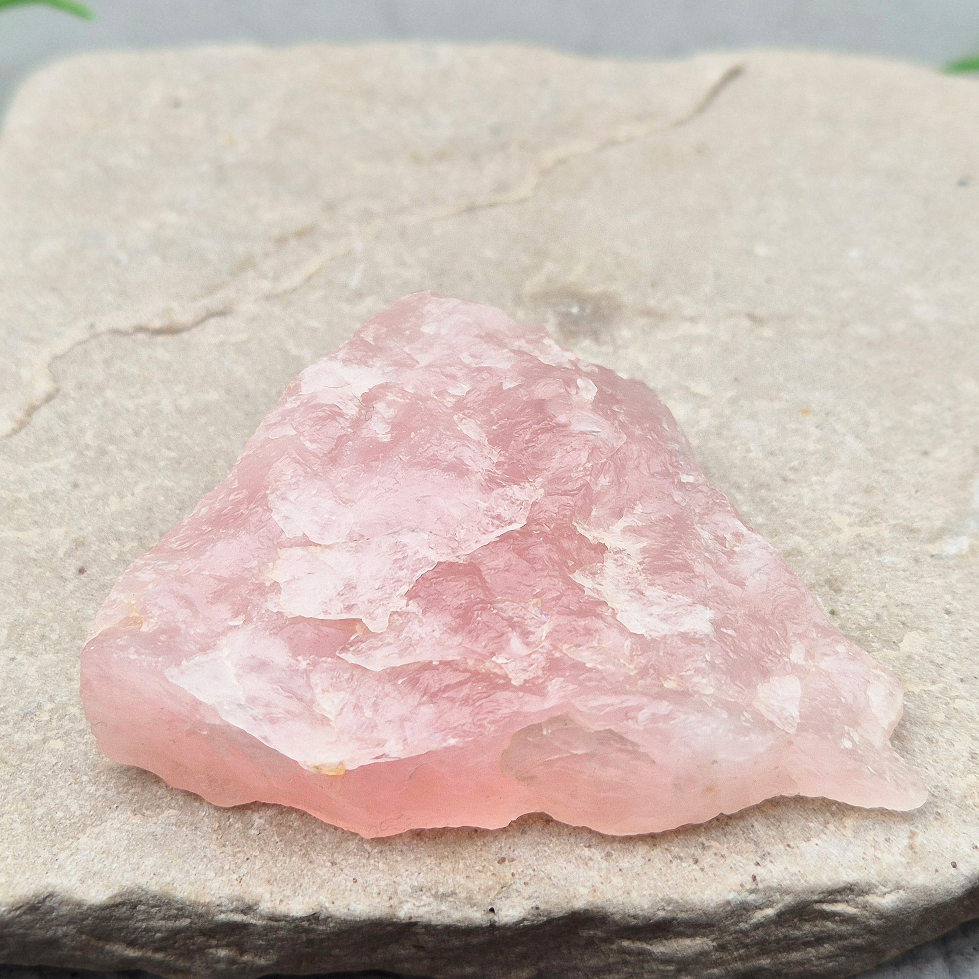 Rose Quartz display platform from South Africa — combines gentle, loving energy with a practical flat surface for crystals, jewellery, or décor.