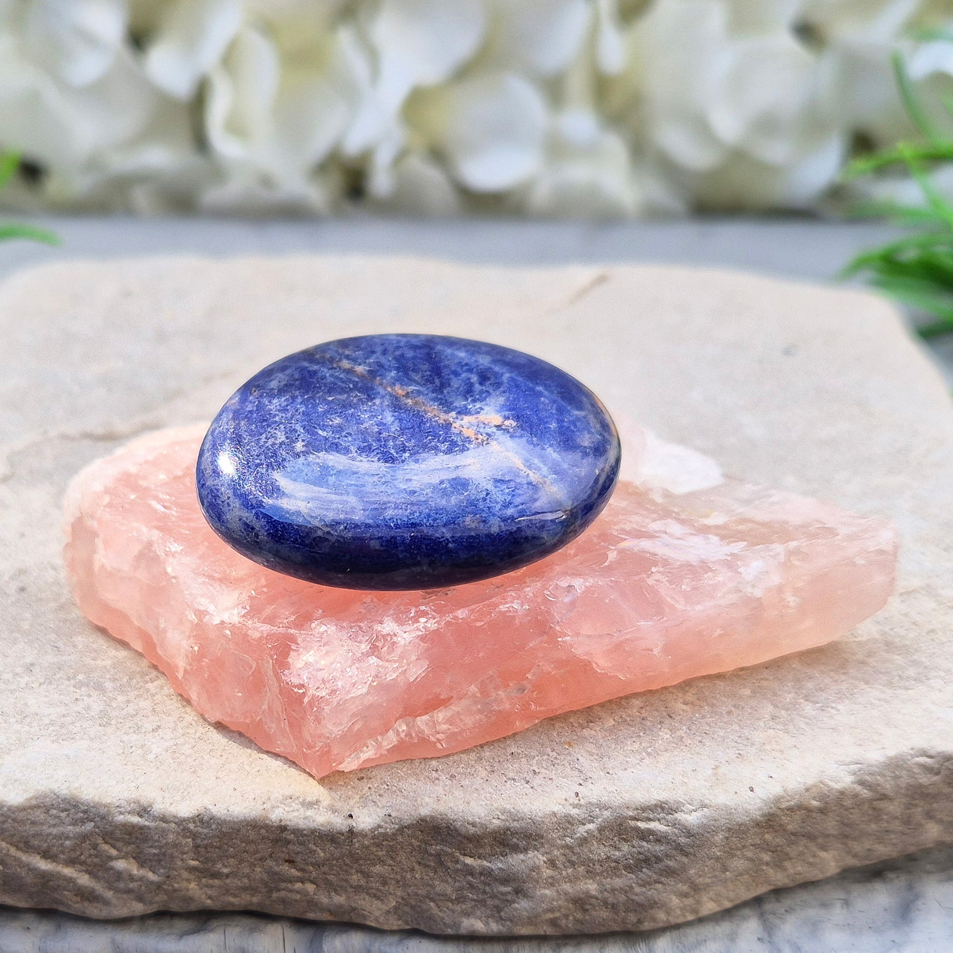Rose Quartz display platform from South Africa. Flat cut base for crystals or jewellery, bringing gentle, loving energy to your space. 