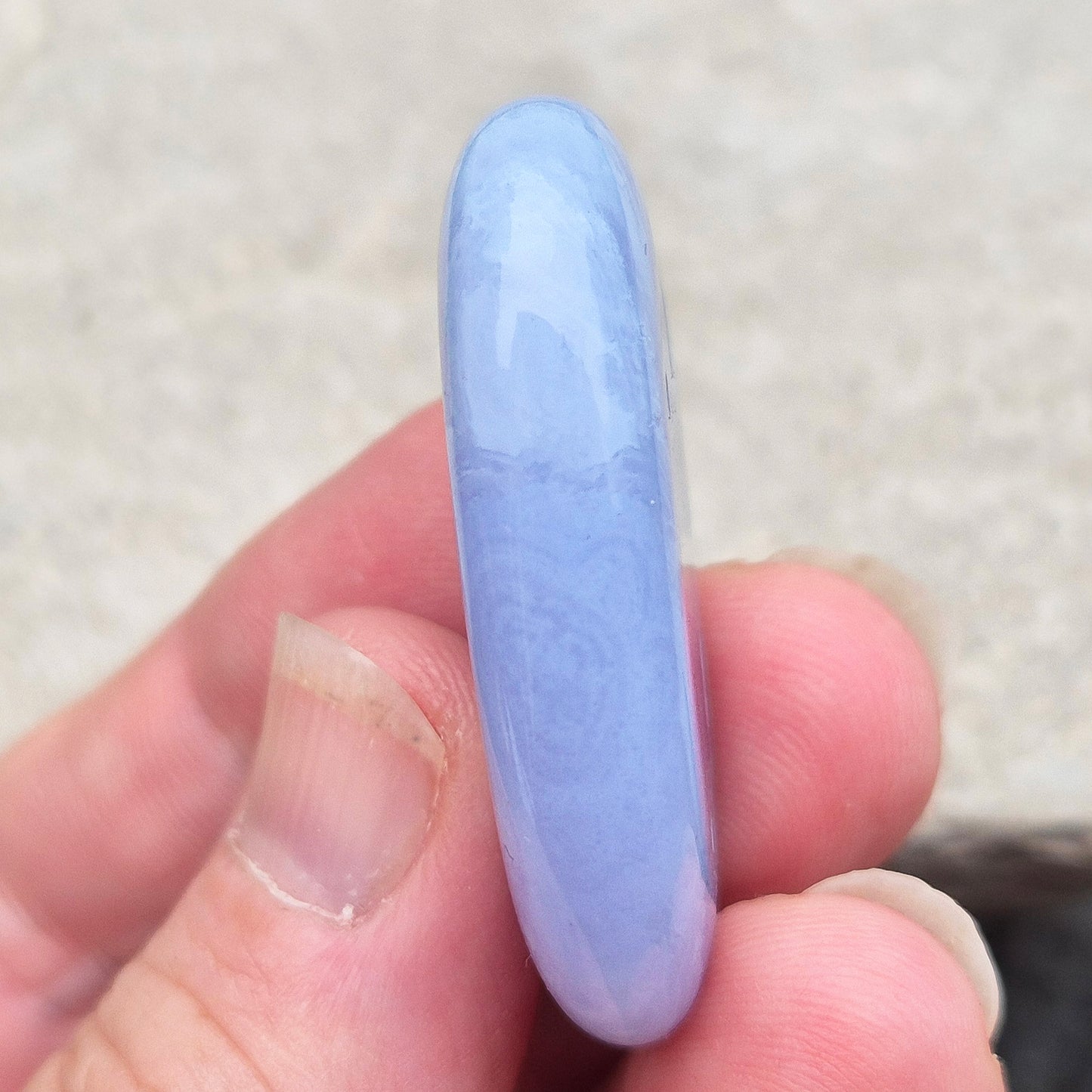 Blue Lace Agate Crystal Palm Stone, Pocket Gemstone