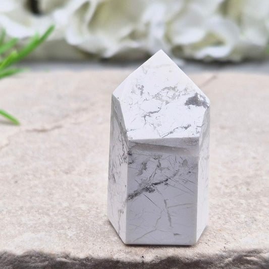 Howlite crystal promotes calm, patience, and peaceful sleep. A soothing stone for study, communication, and spiritual insight.