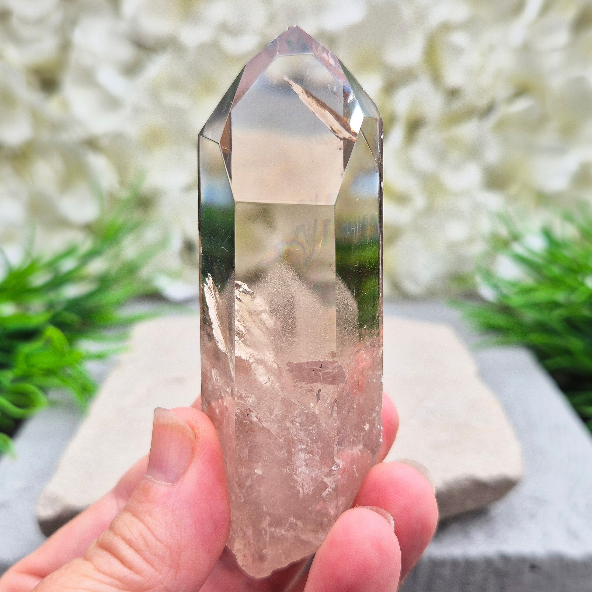 Smoky Quartz point for grounding, protection, and calm strength. Helps release stress and stabilise your energy throughout the day.