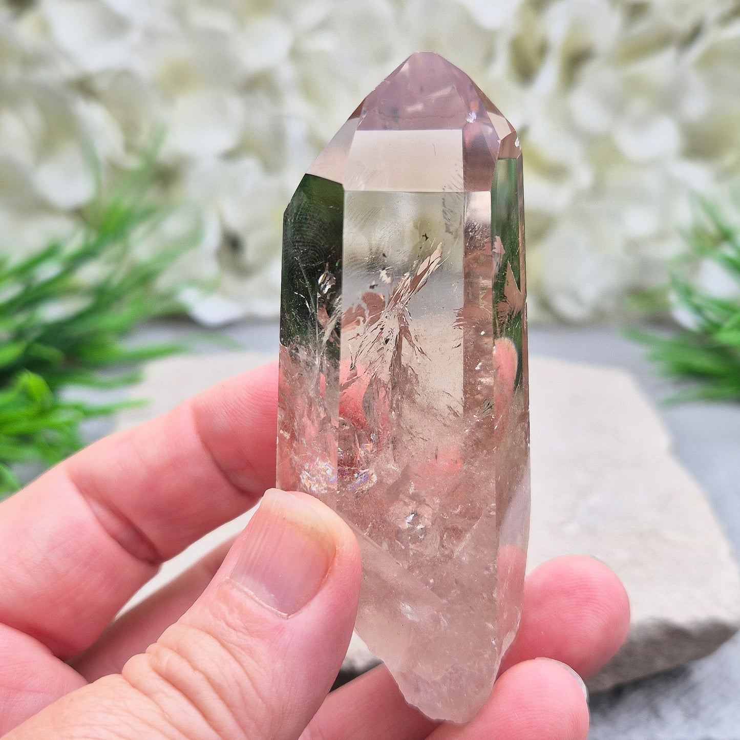 Smoky Quartz point for grounding, protection, and calm strength. Helps release stress and stabilise your energy throughout the day.