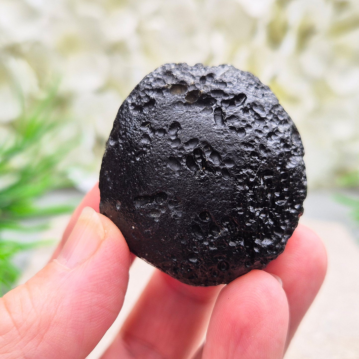 Natural Black Tektite to strengthen grounding, release blockages, and support personal growth. Ideal for energy work and transformation.
