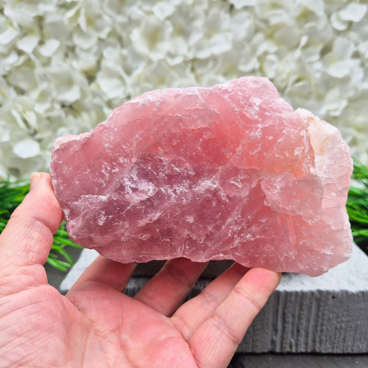 Rose Quartz Crystal, Natural, Home Decor Display, Feng Shui Crystal