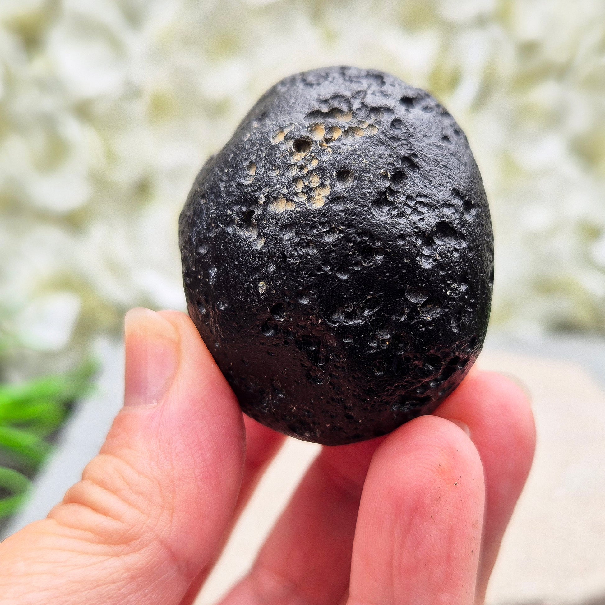 Genuine Black Tektite for grounding and energetic protection. Formed from ancient meteorite impacts. Ideal for meditation and aura clearing.