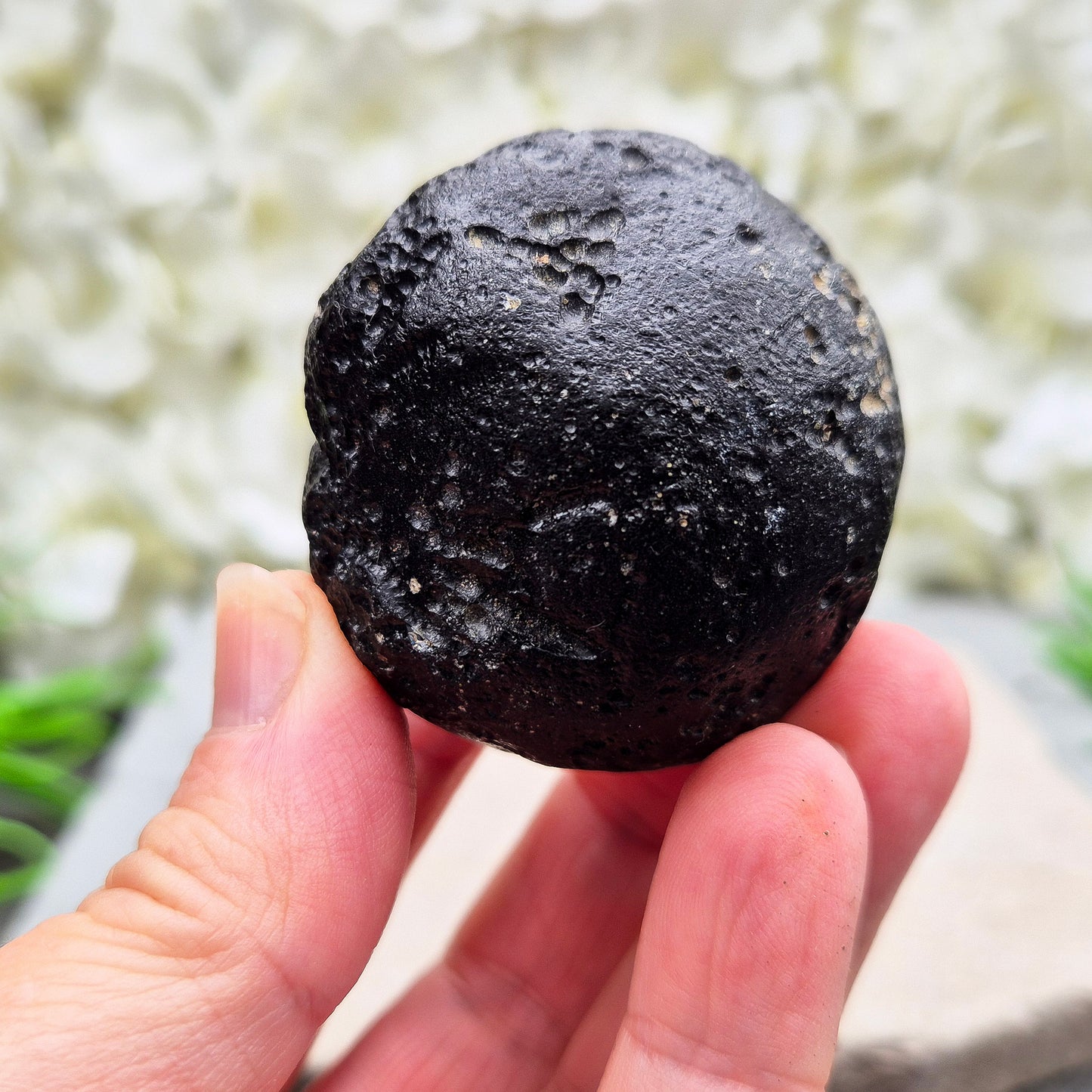 Genuine Black Tektite for grounding and energetic protection. Formed from ancient meteorite impacts. Ideal for meditation and aura clearing.