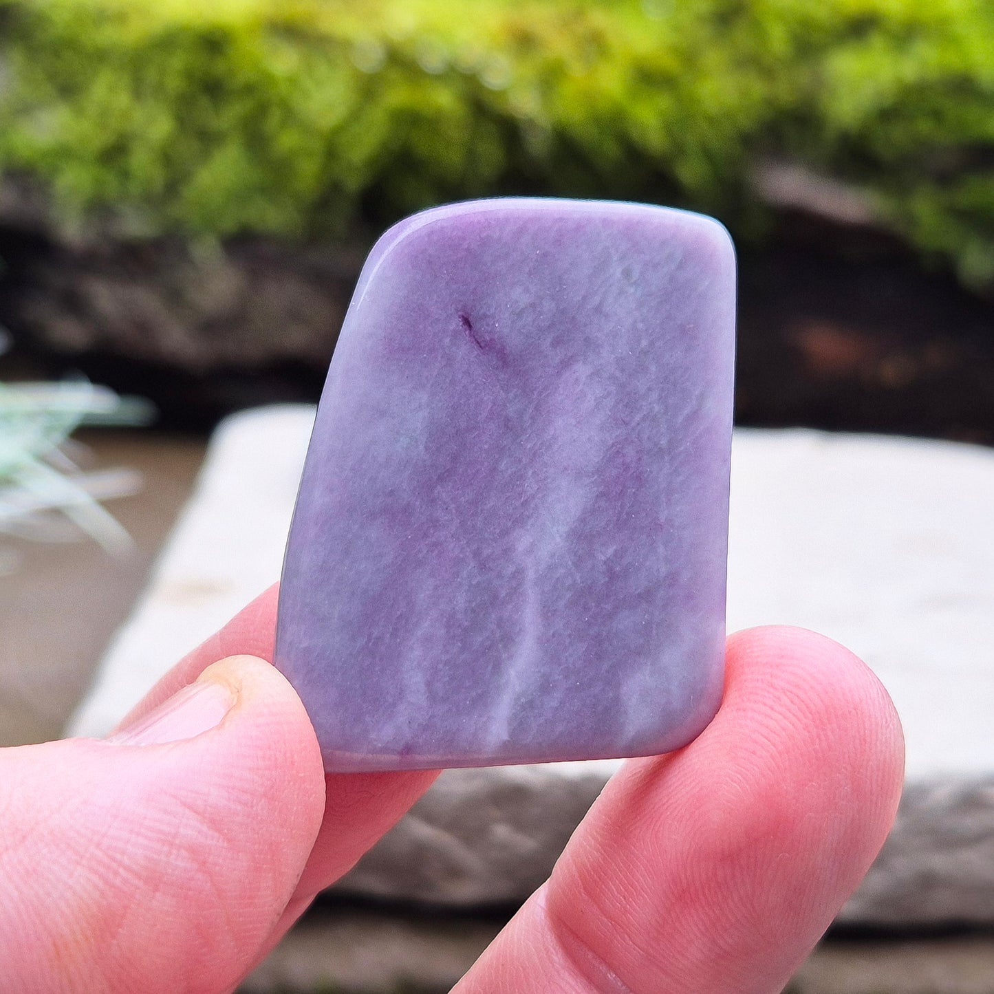 Rare Kammererite crystal slice from Turkey, valued for its calm, introspective energy. Perfect for personal practice and mindful reflection.