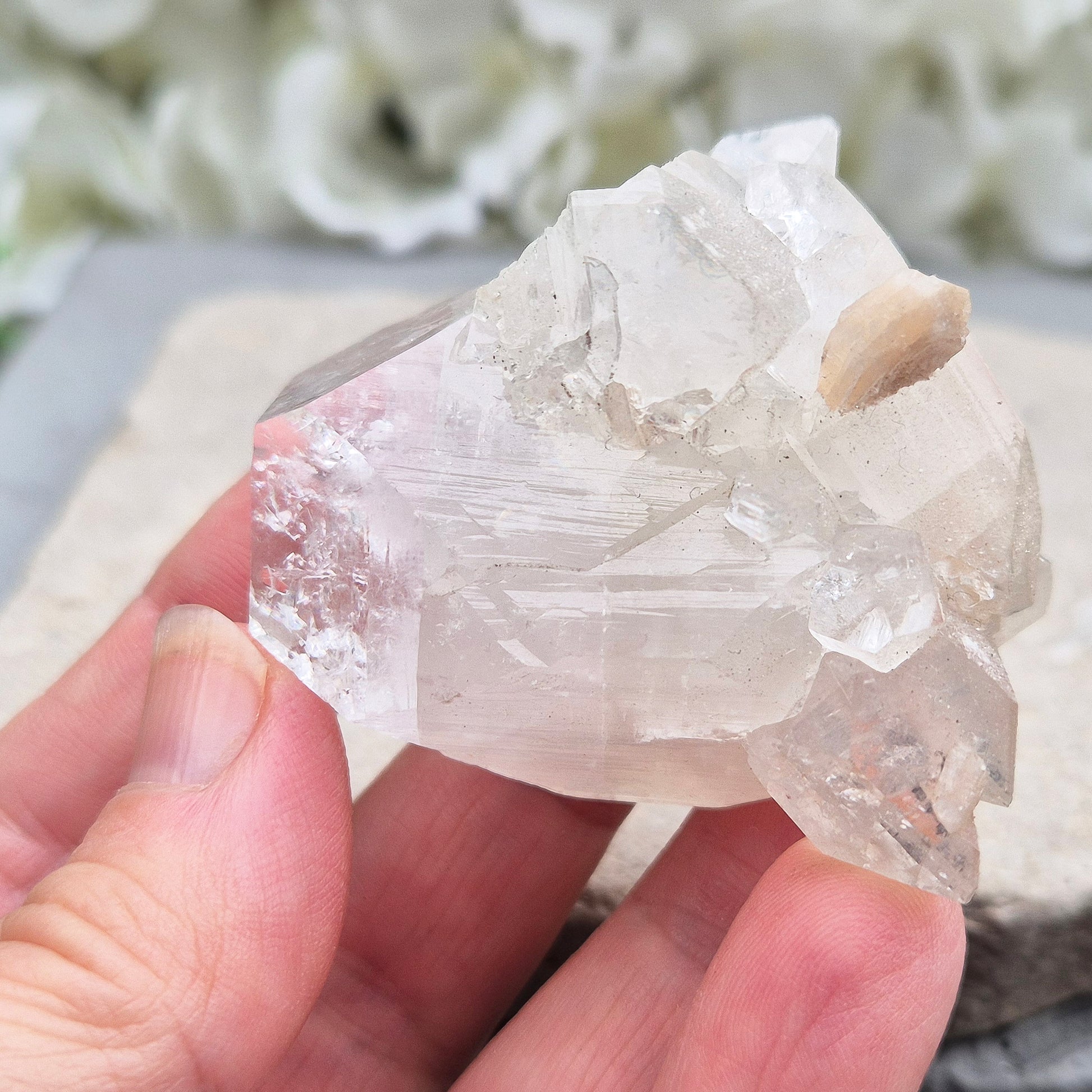 Natural Apophyllite crystal for spiritual growth and gentle energy balancing. Perfect for meditation, crystal grids, or display in your space.